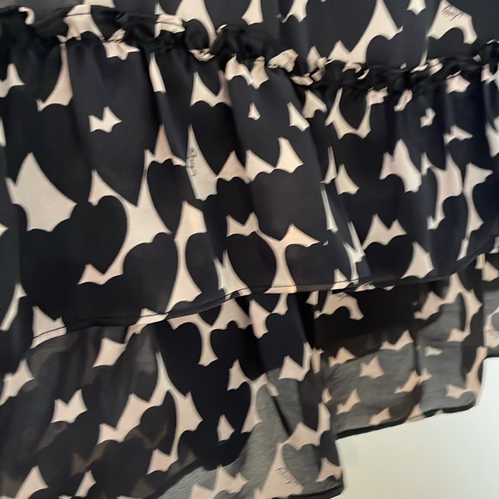 Juicy Couture, 100% Silk, Chic Black and Dusty Pink Patterned Dress, Size 14 - Picture 11 of 12